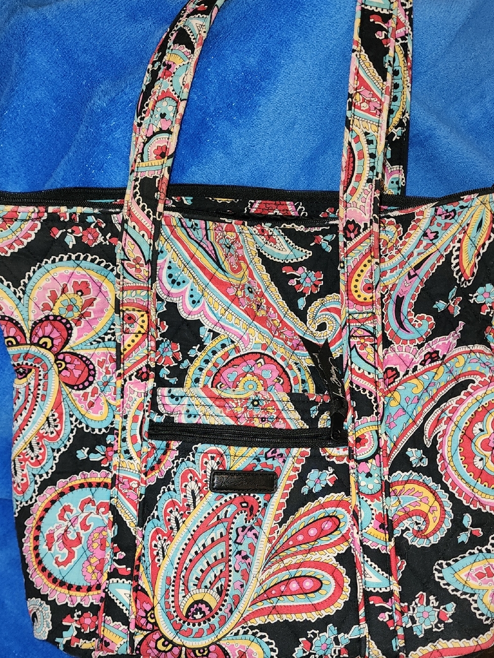 Vera Bradley Quilted Paisley Tote Bag - Black Multi